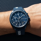 Hugo Boss Velocity 1514061 44mm Men’s Chronograph Watch – Blue Dial & Blue Silicone Strap