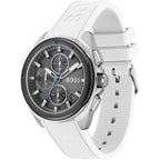 Hugo Boss Volane 1513948 44mm Men’s Chronograph Watch – Grey Dial & White Silicone Strap