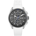 Hugo Boss Volane 1513948 44mm Men’s Chronograph Watch – Grey Dial & White Silicone Strap