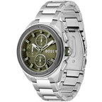 Hugo Boss Volane 1513951 44mm Men’s Chronograph Watch – Olive Green Dial & Silver Bracelet