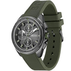 Hugo Boss Volane 1513952 44mm Men’s Chronograph Watch – Grey Dial & Green Silicone Strap