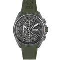 Hugo Boss Volane 1513952 44mm Men’s Chronograph Watch – Grey Dial & Green Silicone Strap
