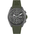 Hugo Boss Volane 1513952 44mm Men’s Chronograph Watch – Grey Dial & Green Silicone Strap