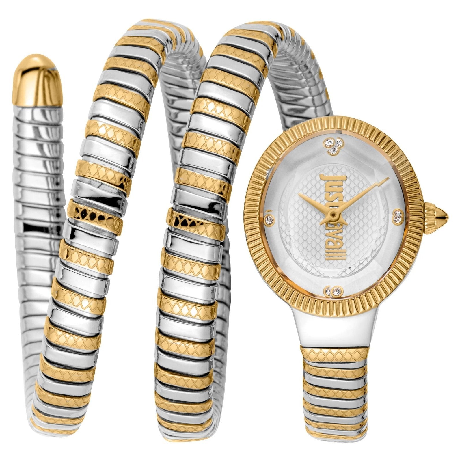 Just Cavalli Signature JC1L269M0055 Women's Quartz Watch – Signature with Silver Stainless Steel Bracelet