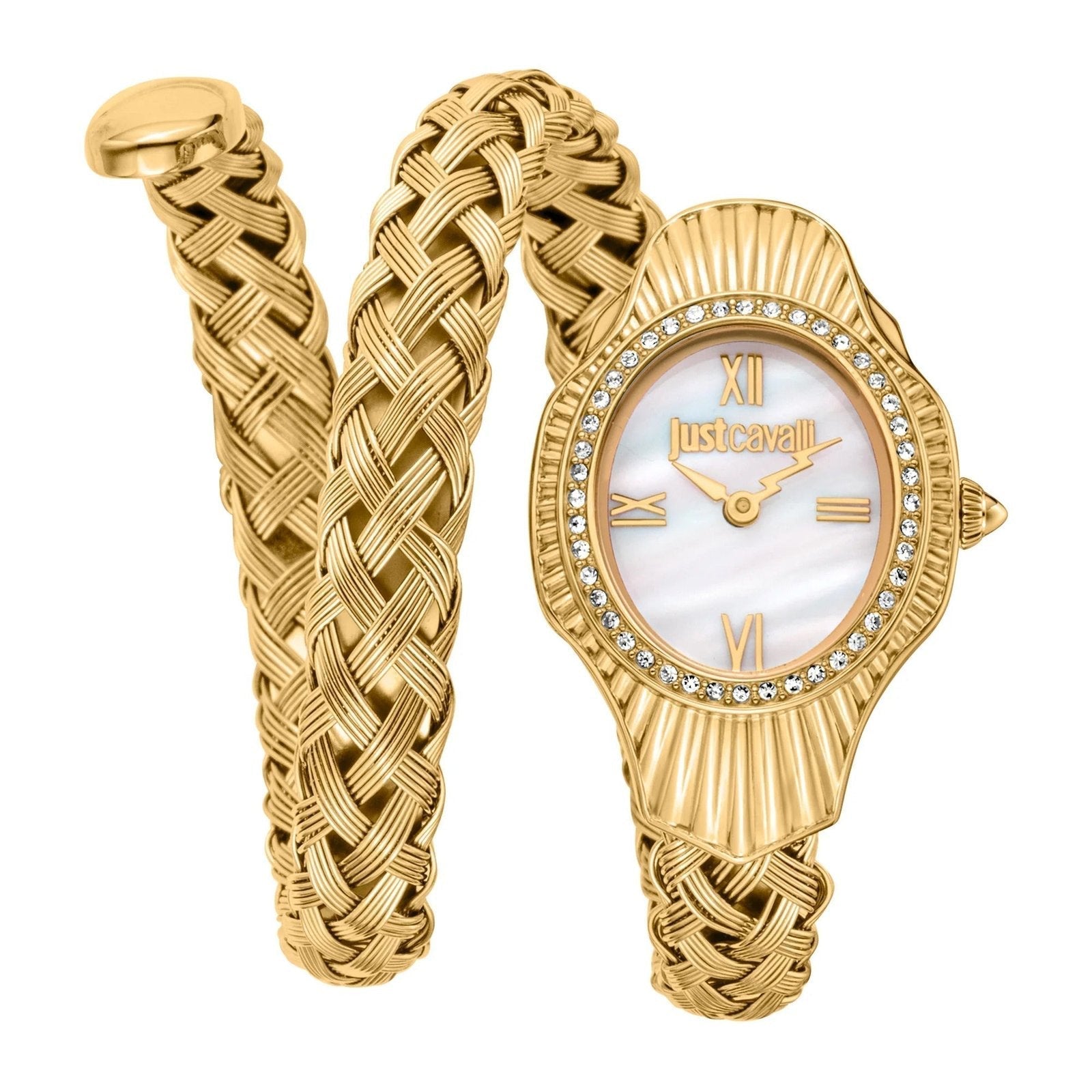 Just Cavalli Signature JC1L305M0025 Women's Quartz Watch – Signature with Silver Stainless Steel Bracelet