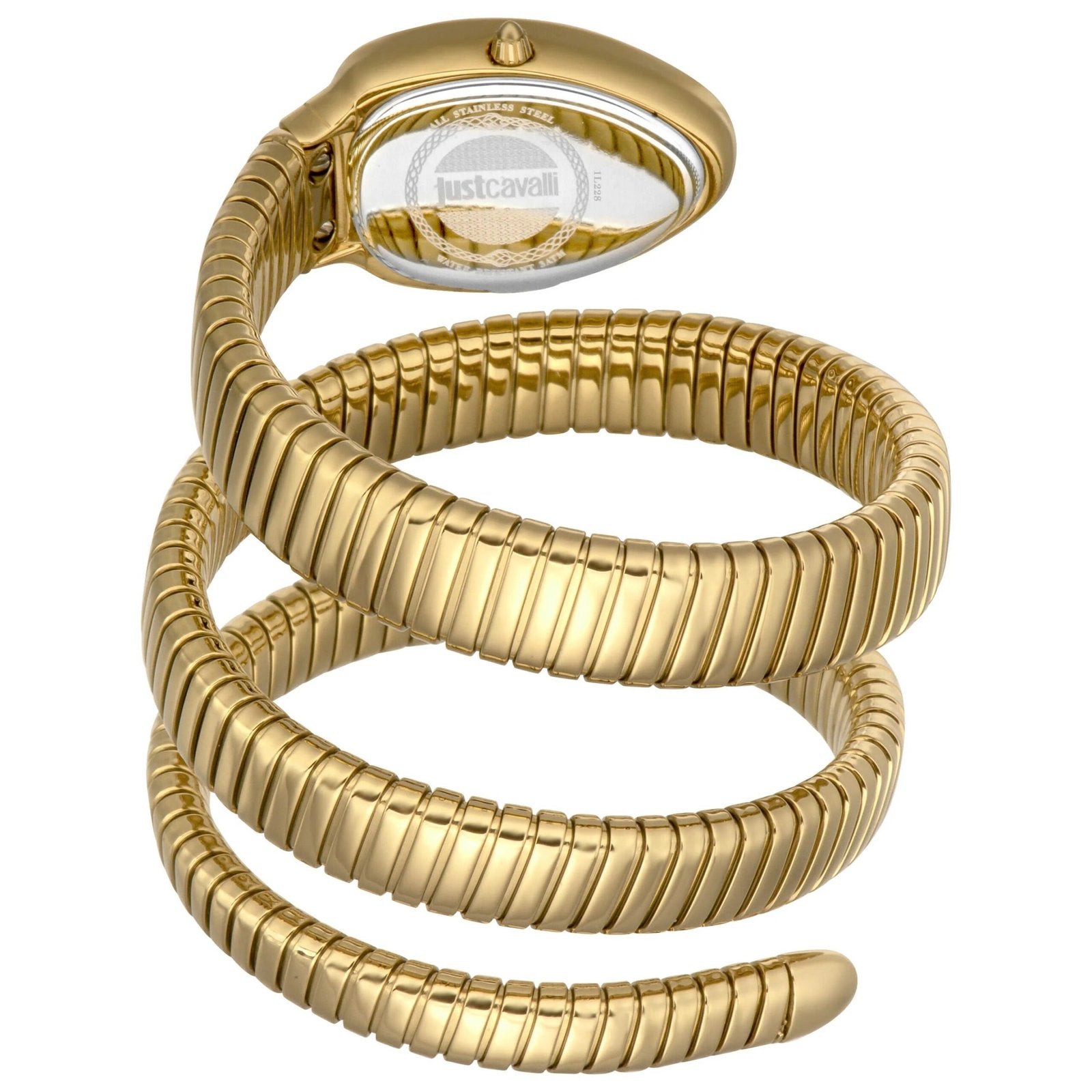 Just Cavalli Signature Snake JC1L228M0045 22mm Women's Quartz Watch – Red with Gold Stainless Steel Bracelet