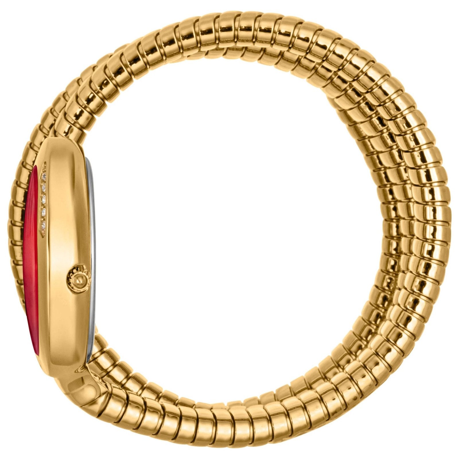 Just Cavalli Signature Snake JC1L228M0045 22mm Women's Quartz Watch – Red with Gold Stainless Steel Bracelet