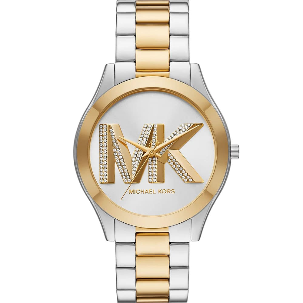 Michael Kors Runway MK4735 38mm Women's Quartz Watch – Silver with Two-Tone Stainless Steel Bracelet