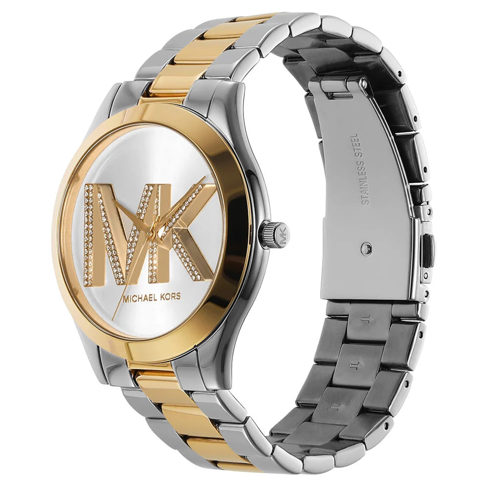 Michael Kors Runway MK4735 38mm Women's Quartz Watch – Silver with Two-Tone Stainless Steel Bracelet