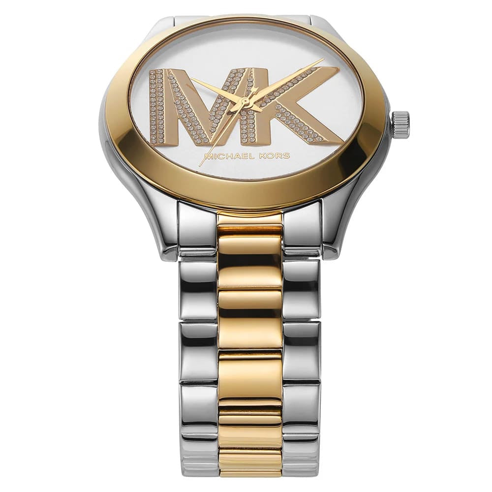Michael Kors Runway MK4735 38mm Women's Quartz Watch – Silver with Two-Tone Stainless Steel Bracelet
