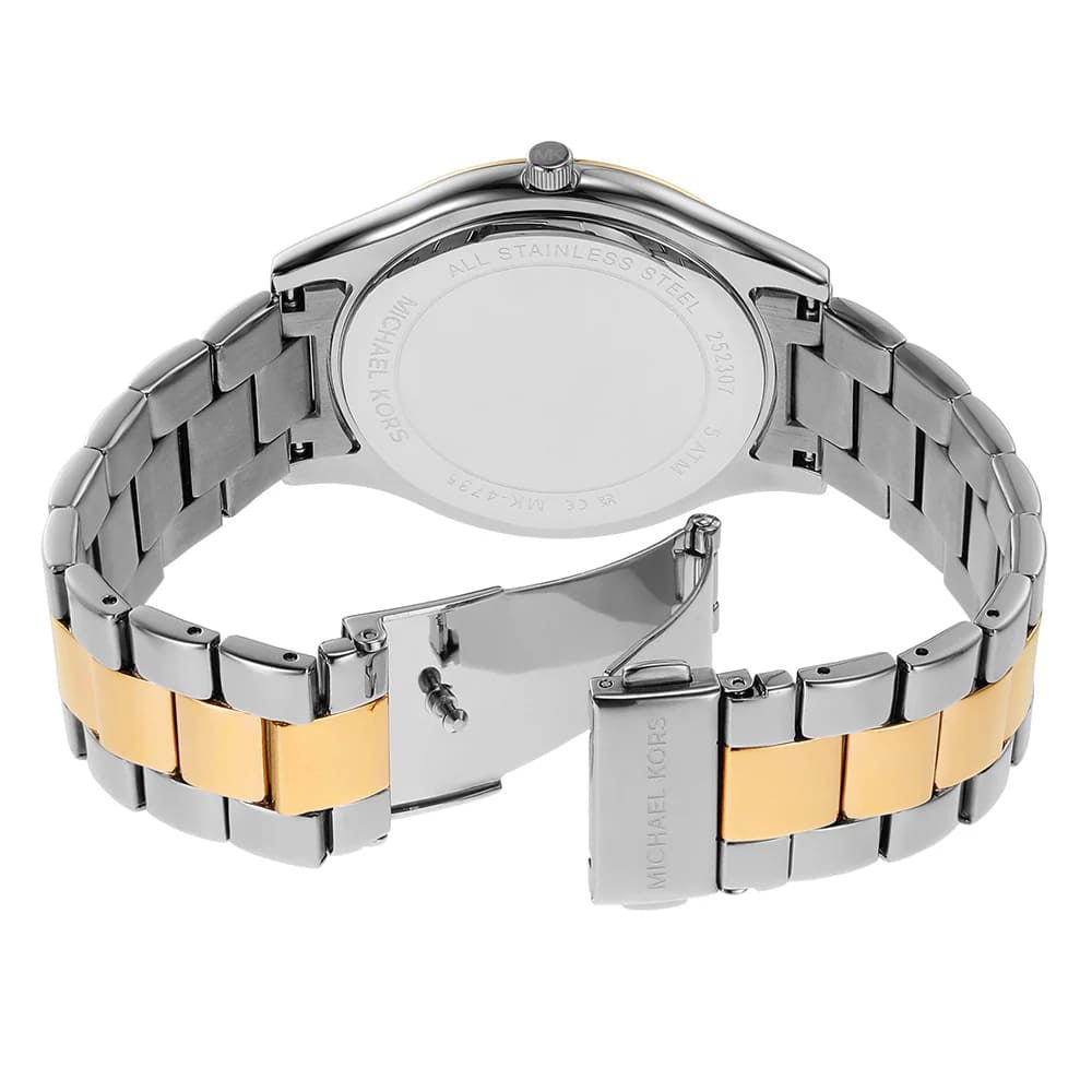 Michael Kors Runway MK4735 38mm Women's Quartz Watch – Silver with Two-Tone Stainless Steel Bracelet