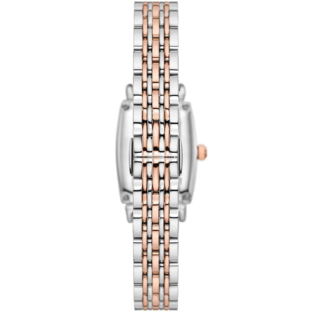 Emporio Armani Signature AR11519 26mm Women's Quartz Watch – Mother-of-Pearl Crystal-Set & Two-Tone Silver and Rose Gold Stainless Steel Bracelet