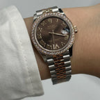Rolex Datejust 31mm Women’s Master Quality Watch – Chocolate Roman Numeral Dial, Rose Two-Tone Jubilee Bracelet & Rose Gold-Tone Fluted Bezel