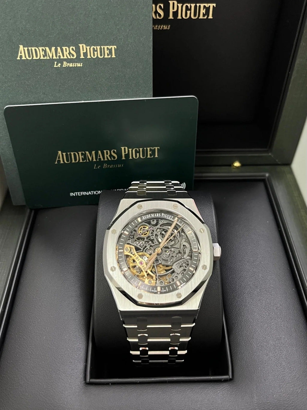 Audemars Piguet Royal Oak Double Balance Wheel Openworked 41mm Men's Automatic Watch – Black with Silver Stainless Steel Bracelet