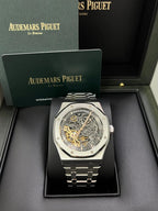 Audemars Piguet Royal Oak Double Balance Wheel Openworked 41mm Men's Automatic Watch – Black with Silver Stainless Steel Bracelet