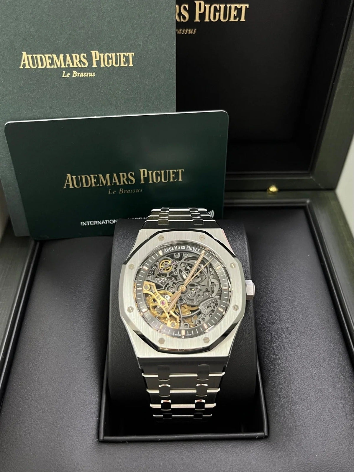 Audemars Piguet Royal Oak Double Balance Wheel Openworked 41mm Men's Automatic Watch – Black with Silver Stainless Steel Bracelet