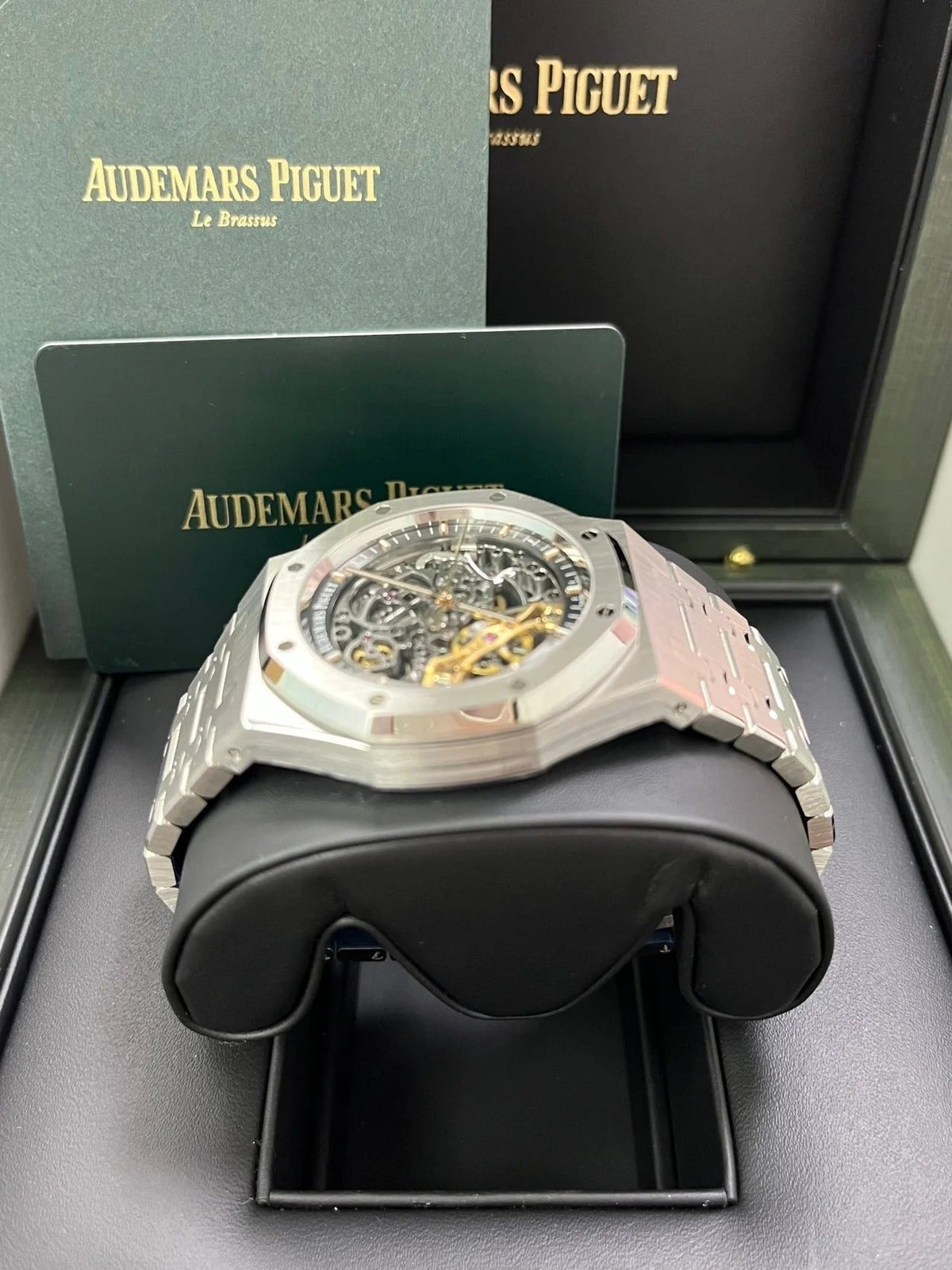 Audemars Piguet Royal Oak Double Balance Wheel Openworked 41mm Men's Automatic Watch – Black with Silver Stainless Steel Bracelet