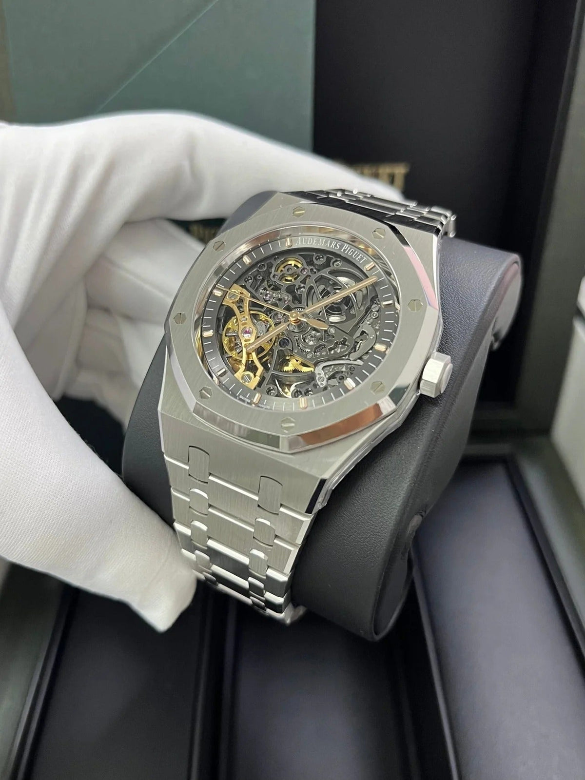 Audemars Piguet Royal Oak Double Balance Wheel Openworked 41mm Men's Automatic Watch – Black with Silver Stainless Steel Bracelet