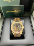 Audemars Piguet Royal Oak Double Balance Wheel Openworked 41mm Men's Automatic Watch – Black with Silver Stainless Steel Bracelet