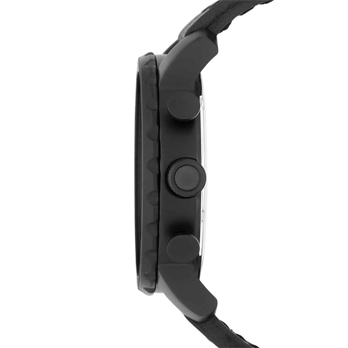 Fossil Nate JR1354 50mm Men’s Chronograph Watch – Black Dial & Black Genuine Leather Strap