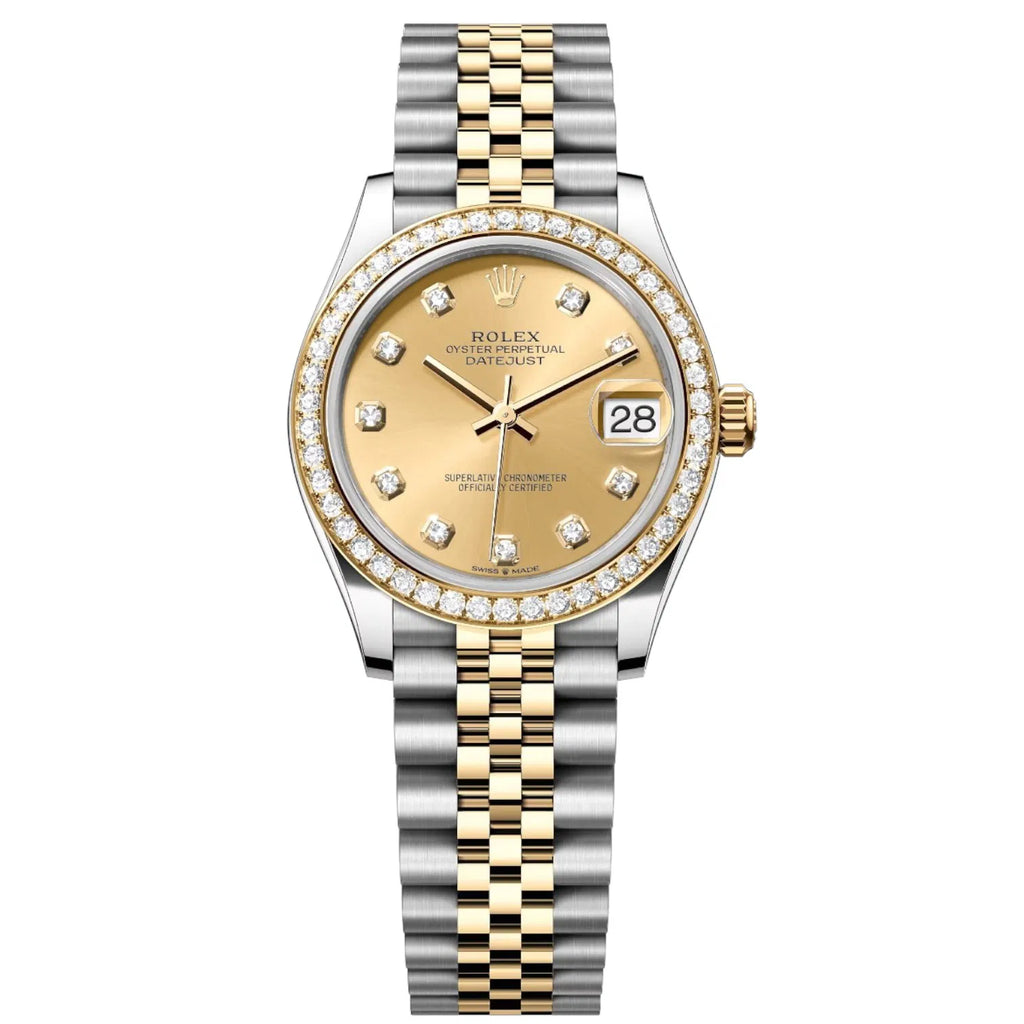 Rolex Datejust 31mm Women’s Master Quality Watch – Champagne Dial, Yellow Two-Tone Jubilee Bracelet & Yellow Gold-Tone Diamond-Set Bezel