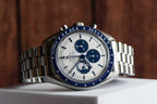 Omega Speedmaster “Silver Snoopy Award” 50th Anniversary Master Quality Watch – White Dial & Stainless Steel Bracelet