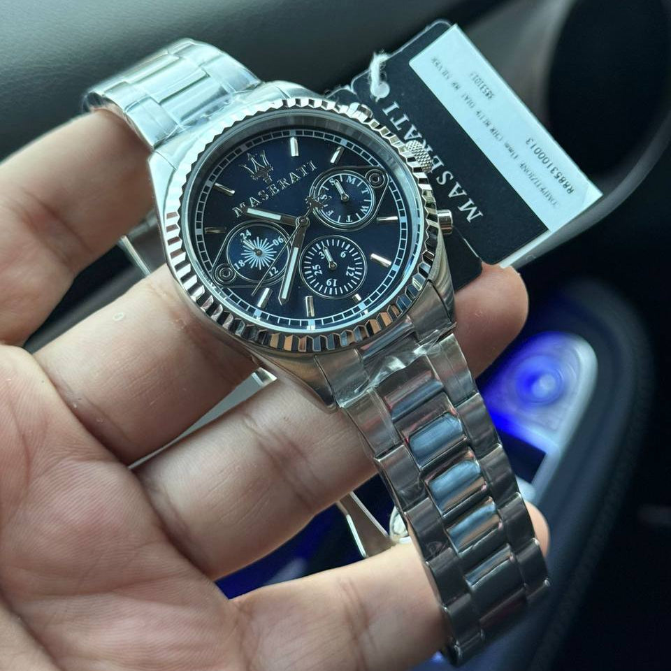 Maserati Competizione R8853100013 43mm Men’s Quartz Watch – Blue Sunray Dial & Silver-Tone Stainless Steel Bracelet