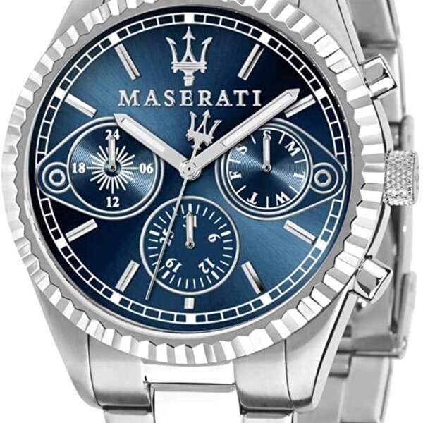 Maserati Competizione R8853100013 43mm Men’s Quartz Watch – Blue Sunray Dial & Silver-Tone Stainless Steel Bracelet