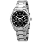 Maserati Competizione R8853100014 43mm Men’s Quartz Watch – Black Sunray Dial & Silver-Tone Stainless Steel Link Bracelet