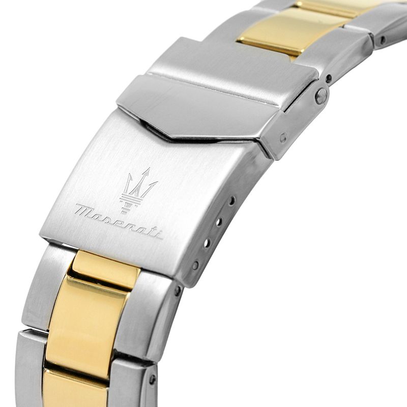 Maserati Competizione R8853100021 43mm Men’s Quartz Watch – Bright Silver Sunray Dial & Two-Tone (silver & Gold) Stainless Steel Bracelet