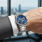 Maserati Competizione R8853100022 43mm Men’s Quartz Watch – Blue Sunray Dial & Silver Stainless Steel Bracelet