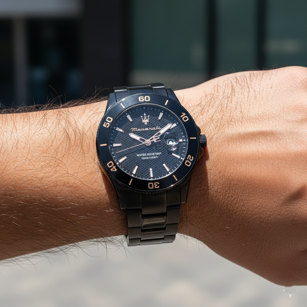 Maserati Competizione R8853100035 43mm Men’s Quartz Watch – Black Dial & Stainless Steel Bracelet