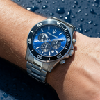 Maserati Competizione R8873600009 43mm Men’s Chronograph Watch – Blue Sunray Dial & Silver Stainless Steel Bracelet