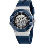 Maserati Potenza R8821108035 42mm Men’s Automatic Watch – Skeleton Dial & Blue Silicone Strap