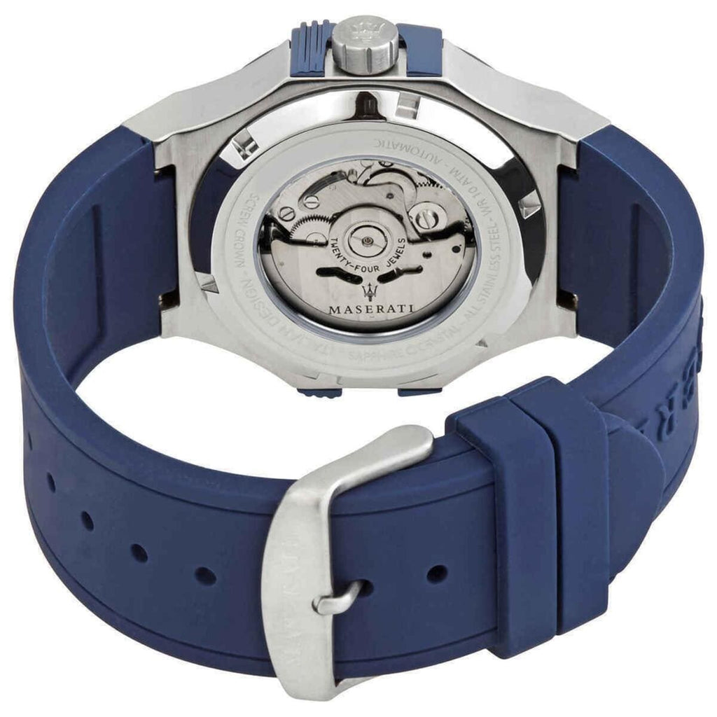 Maserati Potenza R8821108035 42mm Men’s Automatic Watch – Skeleton Dial & Blue Silicone Strap