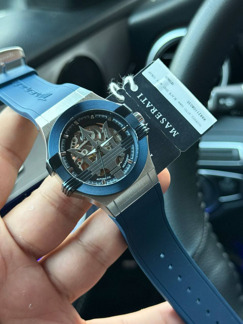 Maserati Potenza R8821108035 42mm Men’s Automatic Watch – Skeleton Dial & Blue Silicone Strap