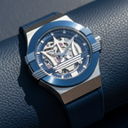 Maserati Potenza R8821108035 42mm Men’s Automatic Watch – Skeleton Dial & Blue Silicone Strap