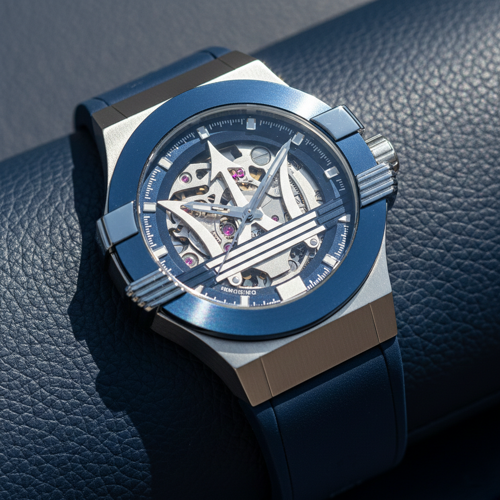 Maserati Potenza R8821108035 42mm Men’s Automatic Watch – Skeleton Dial & Blue Silicone Strap