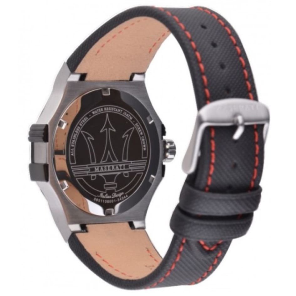 Maserati Potenza R8851108001 42mm Men’s Quartz Watch – Black Dial & Black Leather Strap