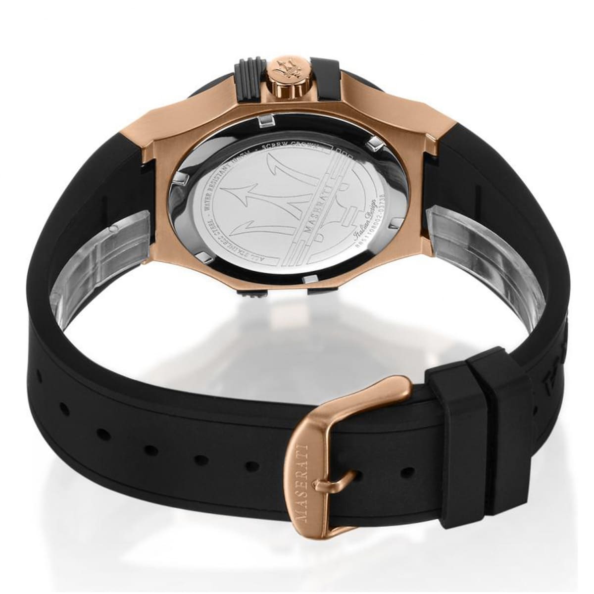 Maserati Potenza R8851108002 42mm Men’s Quartz Watch – Black Textured Dial & Black Rubber Strap