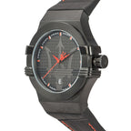 Maserati Potenza R8851108010 42mm Men’s Quartz Watch – Black Textured Dial & Black Leather Strap