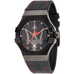 Maserati Potenza R8851108010 42mm Men’s Quartz Watch – Black Textured Dial & Black Leather Strap