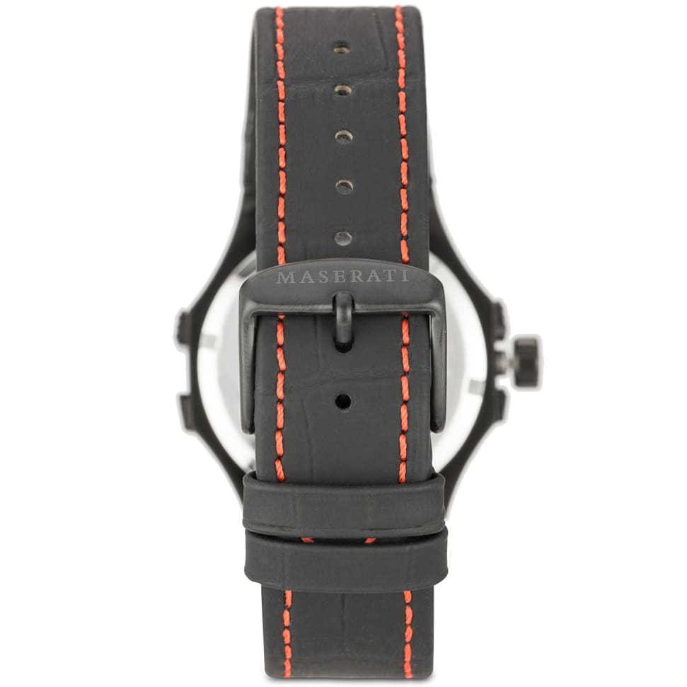 Maserati Potenza R8851108010 42mm Men’s Quartz Watch – Black Textured Dial & Black Leather Strap
