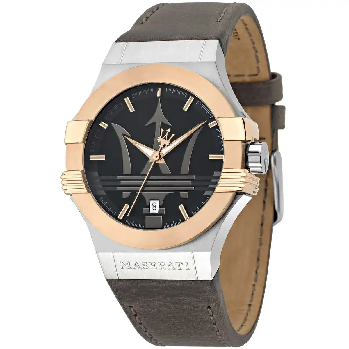 Maserati Potenza R8851108014 42mm Men’s Quartz Watch – Black Dial & Dark Brown Leather Strap