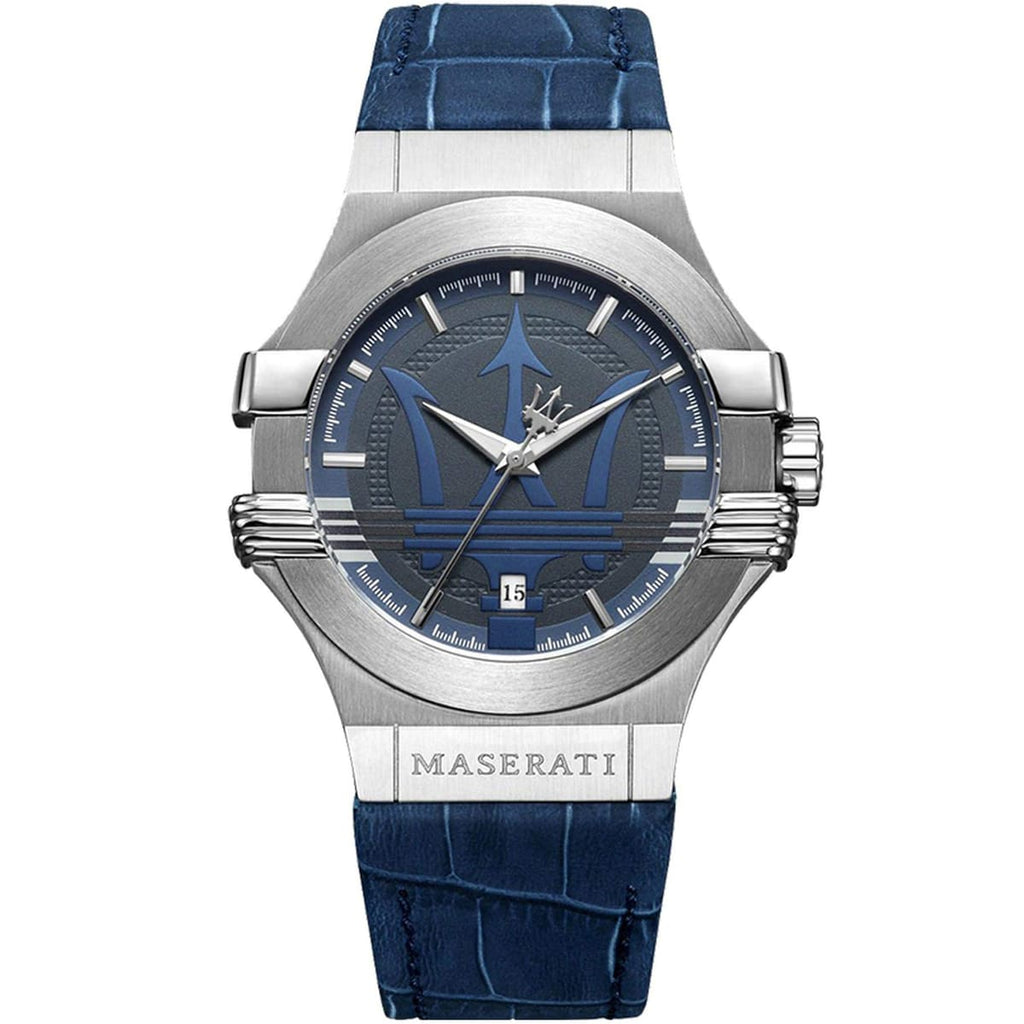 Maserati Potenza R8851108015 42mm Men’s Quartz Watch – Blue Dial & Blue Leather Strap