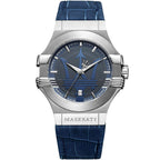 Maserati Potenza R8851108015 42mm Men’s Quartz Watch – Blue Dial & Blue Leather Strap