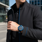 Maserati Traguardo R8871612006 45mm Men’s Chronograph Watch – Blue Bezel & Black Dial & Comfortable Black Rubber Strap