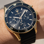 Maserati Sfida R8871640001 44mm Men’s Quartz Watch – Black Dial & Comfortable Black Rubber Strap