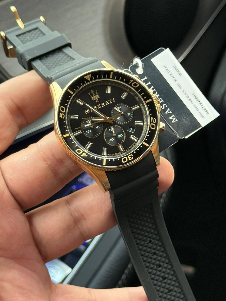 Maserati Sfida R8871640001 44mm Men’s Quartz Watch – Black Dial & Comfortable Black Rubber Strap