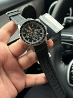 Maserati Sfida R8871640002 44mm Men’s Chronograph Watch – Black Dial & Comfortable Black Silicone Rubber Strap